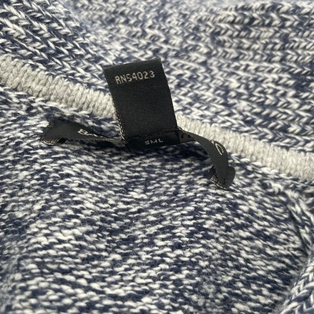 Banana Republic Cardigan Mens M Blue Marled Cable Knit Shawl Collar Sweater